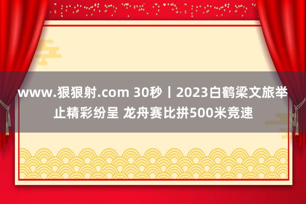 www.狠狠射.com 30秒丨2023白鹤梁文旅举止精彩纷呈 龙舟赛比拼500米竞速