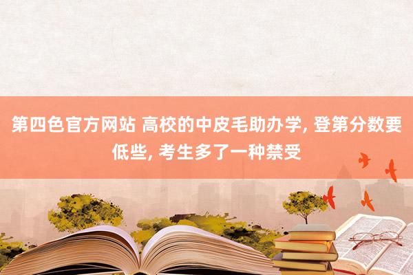 第四色官方网站 高校的中皮毛助办学， 登第分数要低些， 考生多了一种禁受