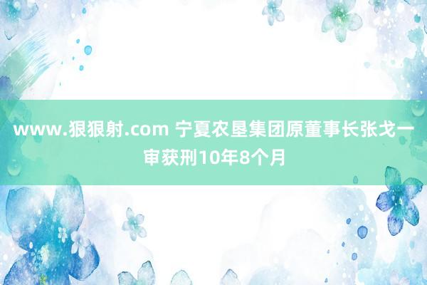 www.狠狠射.com 宁夏农垦集团原董事长张戈一审获刑10年8个月