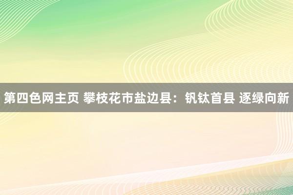 第四色网主页 攀枝花市盐边县：钒钛首县 逐绿向新