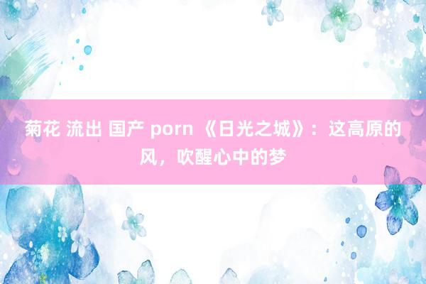 菊花 流出 国产 porn 《日光之城》：这高原的风，吹醒心中的梦