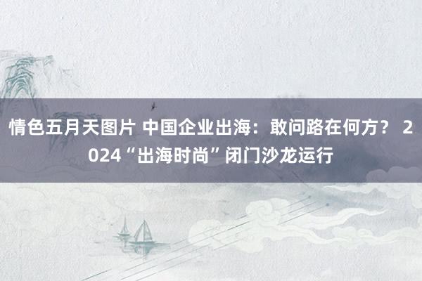 情色五月天图片 中国企业出海：敢问路在何方？ 2024“出海时尚”闭门沙龙运行