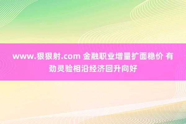 www.狠狠射.com 金融职业增量扩面稳价 有劲灵验相沿经济回升向好