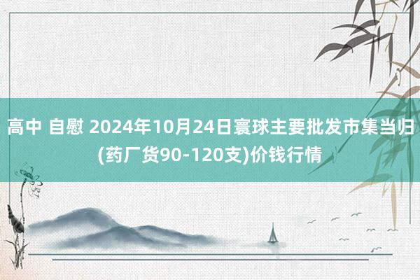 高中 自慰 2024年10月24日寰球主要批发市集当归(药厂货90-120支)价钱行情