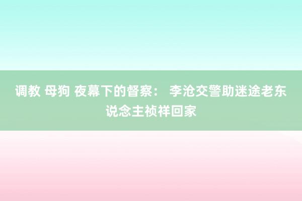 调教 母狗 夜幕下的督察： 李沧交警助迷途老东说念主祯祥回家