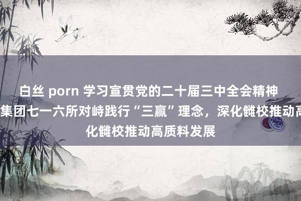 白丝 porn 学习宣贯党的二十届三中全会精神 | 中国船舶集团七一六所对峙践行“三赢”理念，深化雠校推动高质料发展