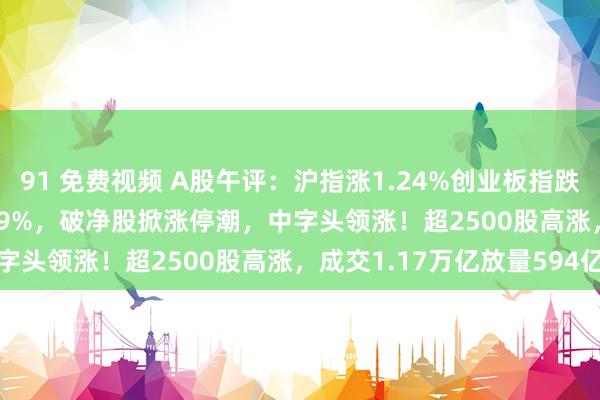 91 免费视频 A股午评：沪指涨1.24%创业板指跌0.36%，北证50涨0.69%，破净股掀涨停潮，中字头领涨！超2500股高涨，成交1.17万亿放量594亿