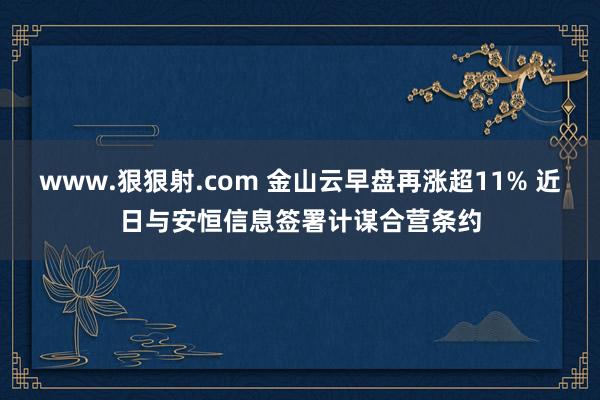 www.狠狠射.com 金山云早盘再涨超11% 近日与安恒信息签署计谋合营条约