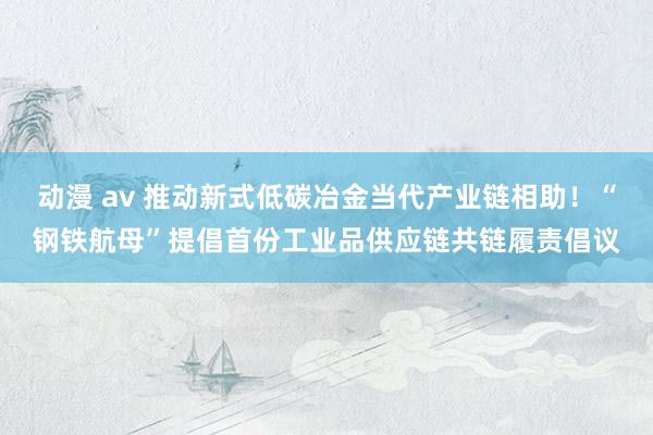 动漫 av 推动新式低碳冶金当代产业链相助！“钢铁航母”提倡首份工业品供应链共链履责倡议