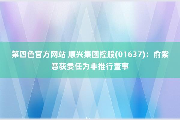 第四色官方网站 顺兴集团控股(01637)：俞紫慧获委任为非推行董事