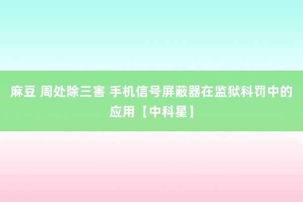 麻豆 周处除三害 手机信号屏蔽器在监狱科罚中的应用【中科星】