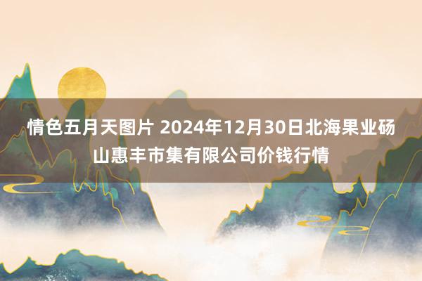 情色五月天图片 2024年12月30日北海果业砀山惠丰市集有限公司价钱行情