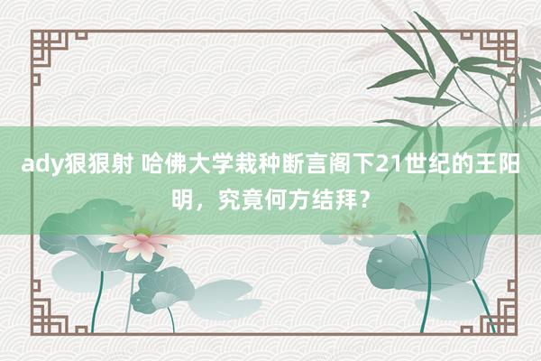 ady狠狠射 哈佛大学栽种断言阁下21世纪的王阳明，究竟何方结拜？