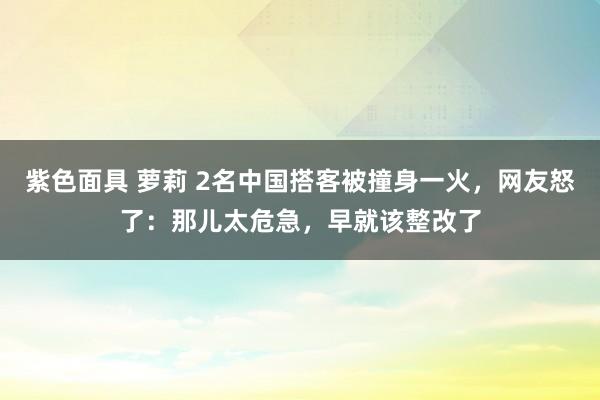 紫色面具 萝莉 2名中国搭客被撞身一火，网友怒了：那儿太危急，早就该整改了