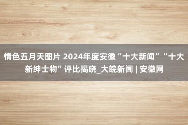 情色五月天图片 2024年度安徽“十大新闻”“十大新绅士物”评比揭晓_大皖新闻 | 安徽网