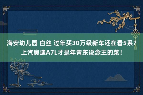 海安幼儿园 白丝 过年买30万级新车还在看5系？上汽奥迪A7L才是年青东说念主的菜！